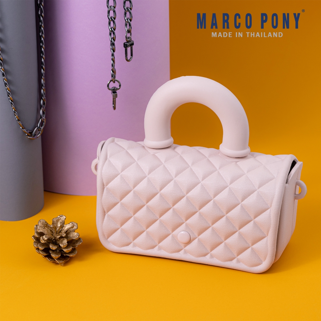 Marco Pony กระเป๋าถือ กระเป๋าสะพายผญ แฟชั่น ทนทาน ดีไซน์เรียบง่าย น้ำหนักเบา แบบกันน้ำ วัสดุ EVA กระเป๋าแฟชั่น BP1008