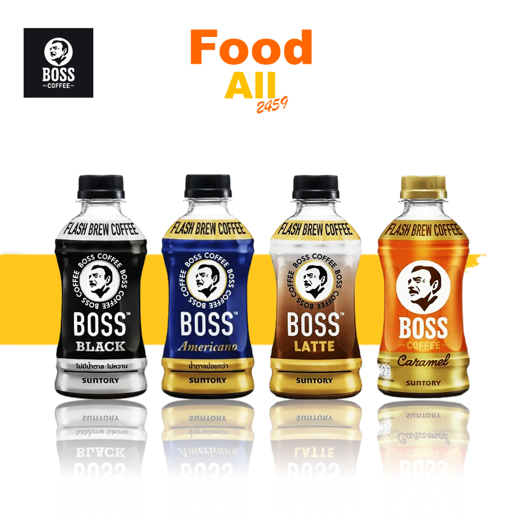 Coffee Americano, Latte, Black, Caramel ตรา Boss Coffee ขนาด 250 มล.