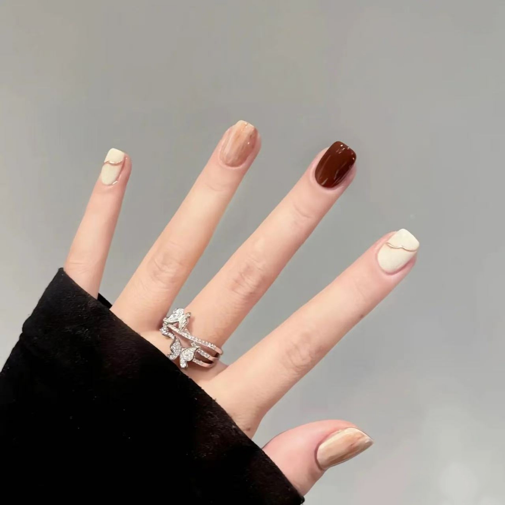 ร้านไทย  เล็บปลอม【314】 สไตล์โมเดิร์น ใช้งานง่าย 24 ชิ้น พร้อมส่ง