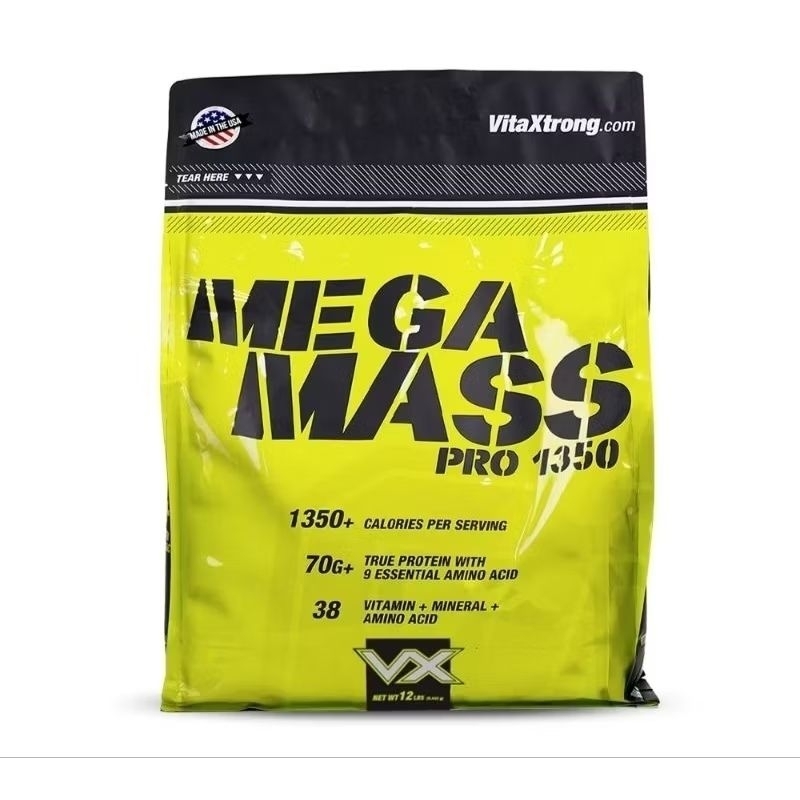 [เวย์เพิ่มขนาดตัว] VITAXTRONG MEGA MASS 12lb โปรตีนรสคุกกี้&ครีม สร้างกล้ามเนื้อ เพิ่มน้ำหนัก ปั่นหุ