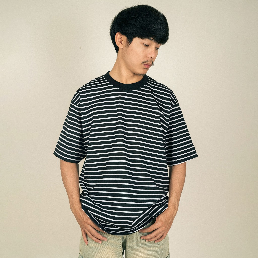 MAFEAR - เสื้อยืดลายทาง แขนสั้น  STRIPED TEES