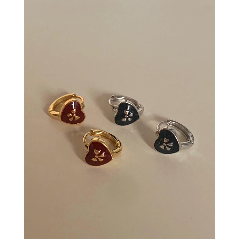 HER OBJECTIVE_HER BETTY HEART ENAMET EARRINGS