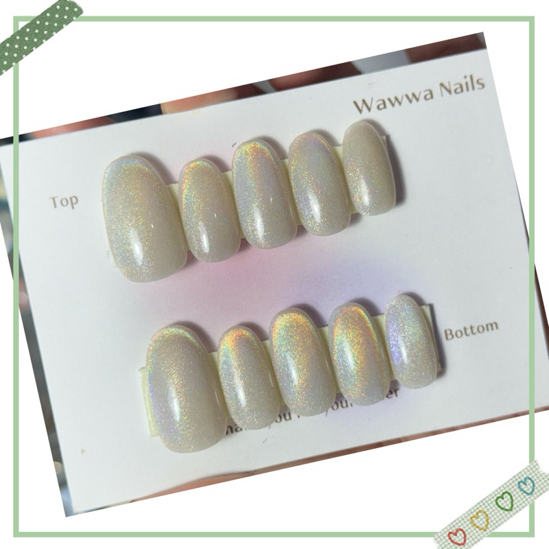 เล็บเจล  เล็บปลอมทาสีเจลลูกแก้ว พร้อมติด ทรงอัลมอนด์ (พร้อมส่ง2-3 วัน) - รูปที่ 2