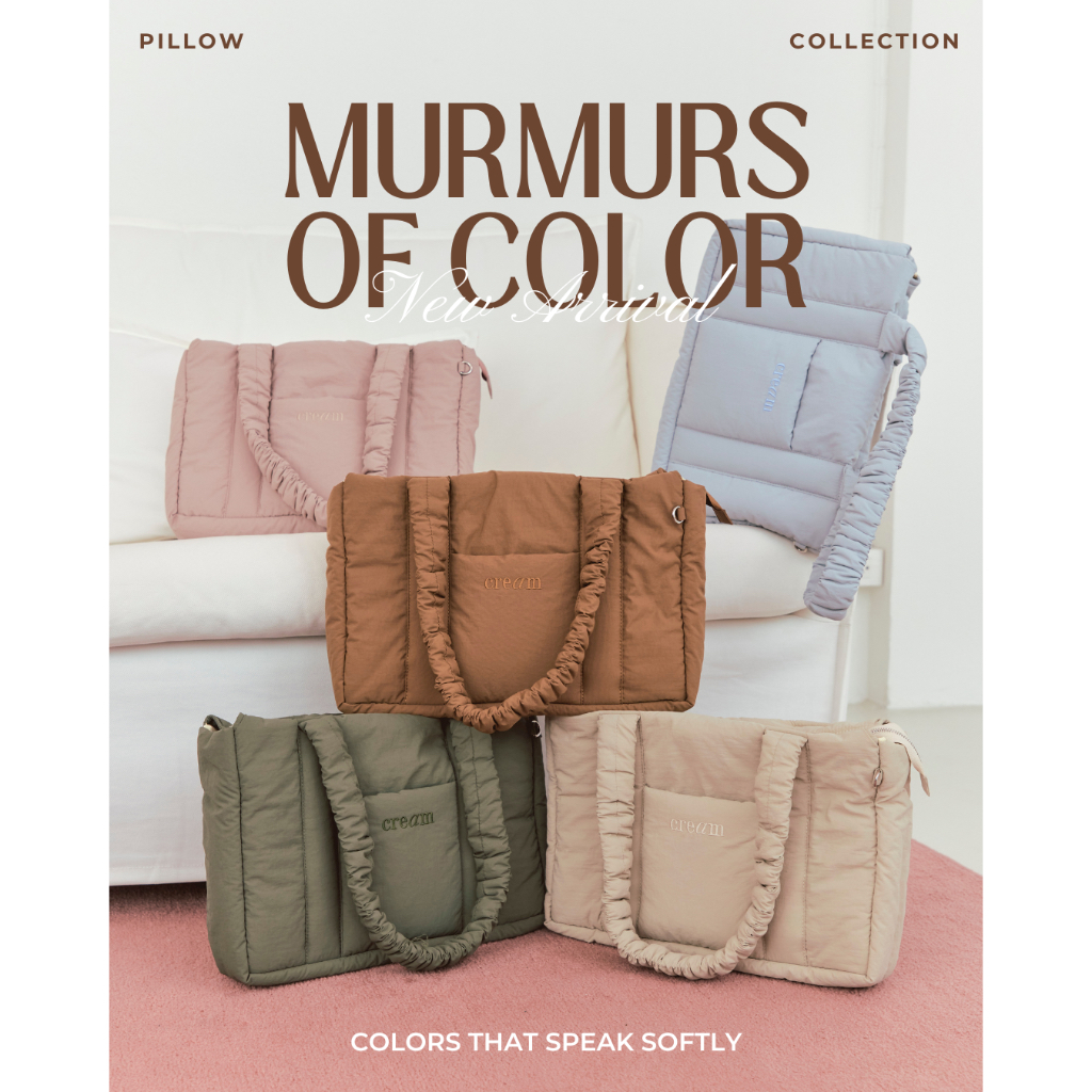cream___th - Pillow Puffy Scrunchie Bag