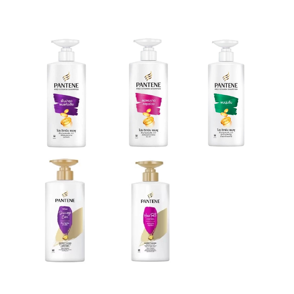 Pantene Shampoo and Conditioner แพนทีน แชมพู ครีมนวดผม ขนาด 380 มล โฉมใหม่ ขวดปั๊ม