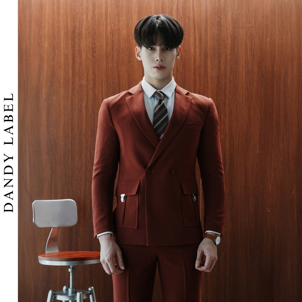 ชุดสูท DANDY LABEL SUITS เซต 2 ชิ้น Limited รุ่น Label-Scarlet Veli [ 2 ชิ้น เสื้อสูท+กางเกง ]