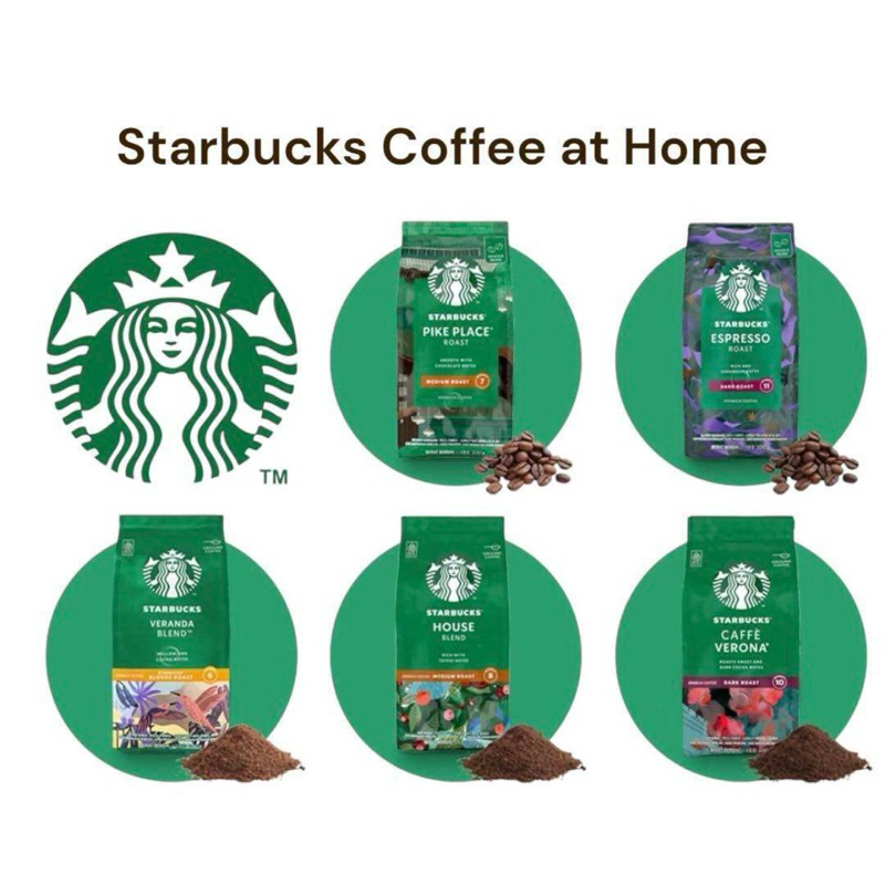 ใหม่ล่าสุด เมล็ดกาแฟ starbucks กาแฟสตาร์บัคส์ กาแฟคั่วบด เมล็ดกาแฟสตาร์บัค