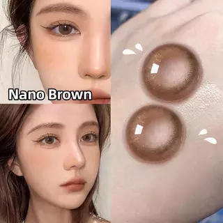 2คู่ลด ฿6!!3คู่ลด ฿11!!【-100°-600°】Midroo Natural เลนส์สวีท คอนแทคเลนส์สี Nano Brown ค่าสายตาสั้น 14.0mm-1คู่ รายเดือน