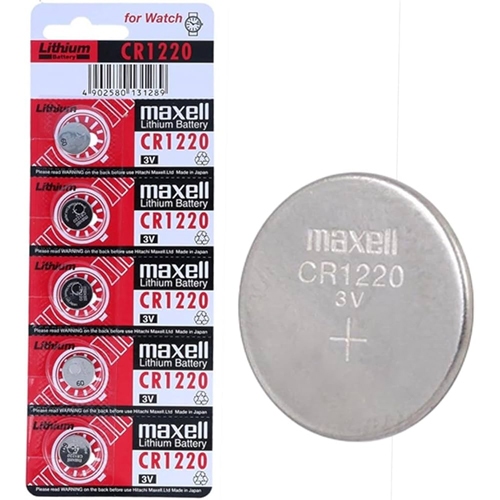 ถ่านกระดุม ถ่านนาฬิกา CR1220 3V cr1220 Maxell Calcuator Battery จำหน่าย แผงละ 5ก้อน