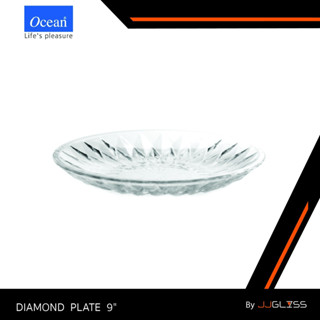 JJGLASS - (Ocean) P00172 Diamond Plate 9 จานแก้ว จานคริสตัล …