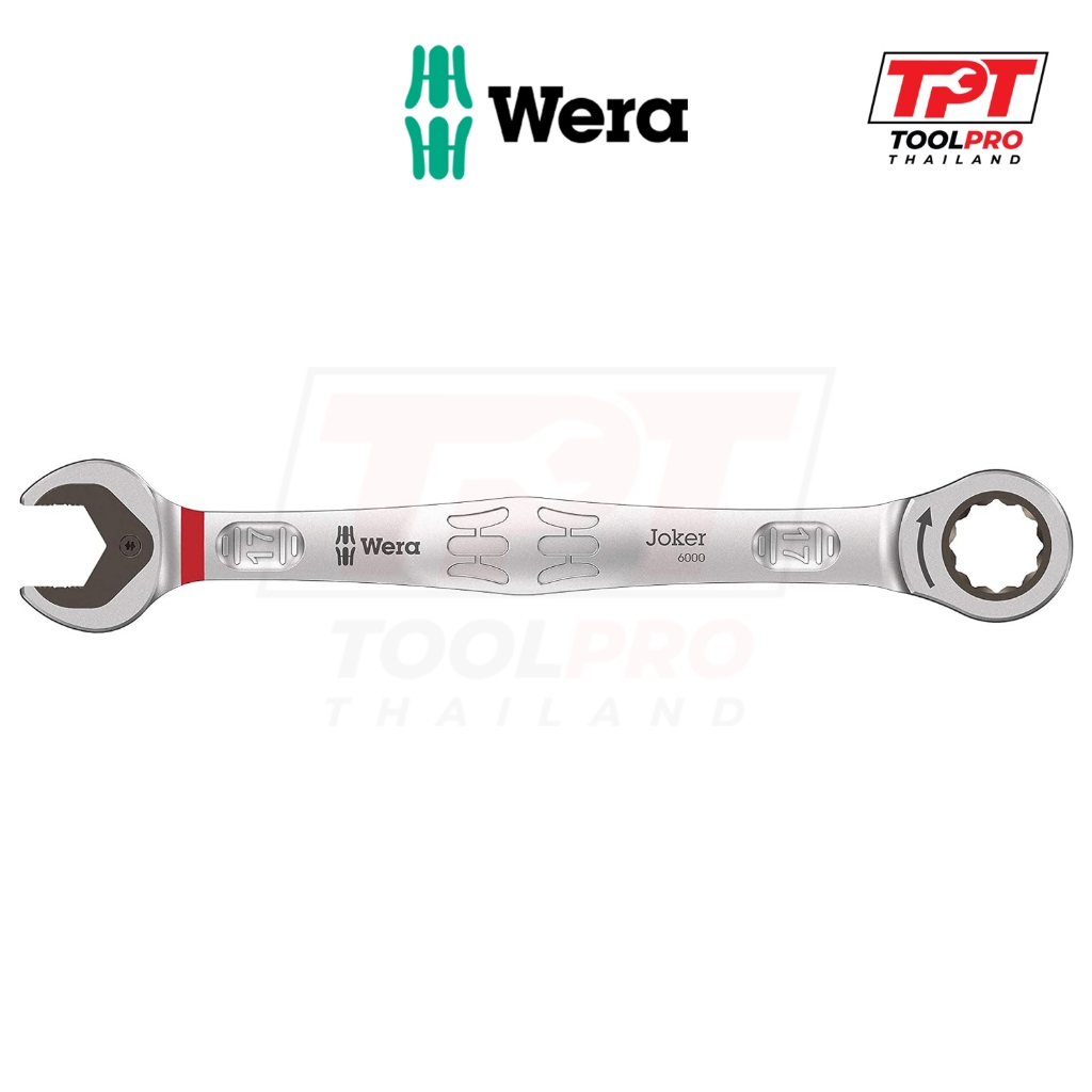 Wera ประแจแหวนฟรีข้างปากตาย 17mm, Joker 6000 Combination Ratchet Spanner (05073277001)