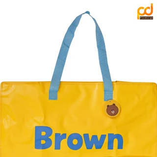 ถุงกระสอบ (กระเป๋าฟาง) ลาย BROWN Size L (C207B-LF25-3) by Plasdesign