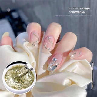 Nail.Girl กาวแพลตตินัมแฟลช 6สี สีเจล UV สีทาเล็บเจล กากเพชรเล็บเจล สีเจล แฟลช DIY เพ้นท์เล็บและตกแต่งขอบเล็บ