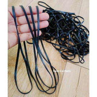 หนังยาง เส้นใหญ่ สีดำ (TM) วงใหญ่มาก หนา 0.4 cm x พับทบ 18-20 cm (50 กรัม) สำหรับรัดของ แข็งแรงมาก ทนทาน ยืดหยุ่นดี