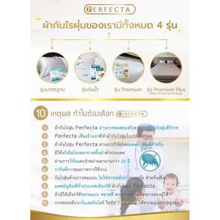 [ส่งด่วน]Perfecta ปลอกหมอนข้างกลม ชนิดมีซิปรูด (14นิ้วx41นิ้ว) #กันไรฝุ่น ภูมิแพ้ รุ่นpremium