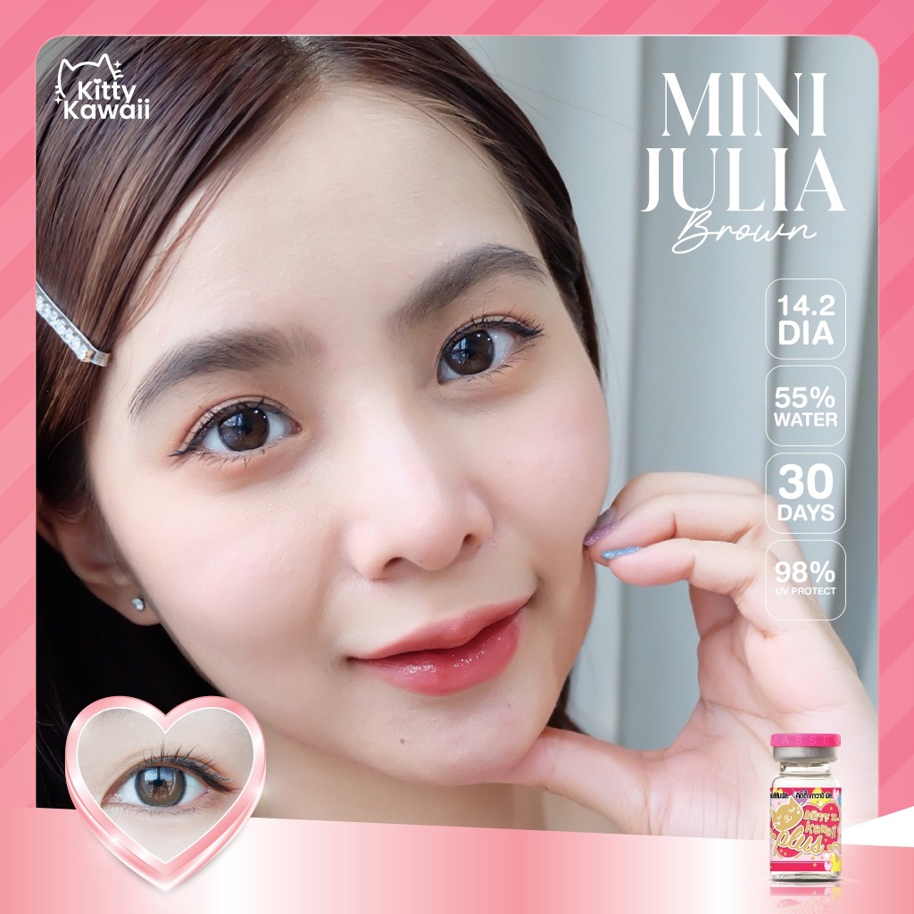 คอนแทคเลนส์[มินิ] Mini Julia Light Brown / Brown / Gray (Kitty Kawaii) ☁️ มี อย.ไทย ราคา ถูกที่สุด ดีลบีเคเค แกลเลอรีภาพที่ 7