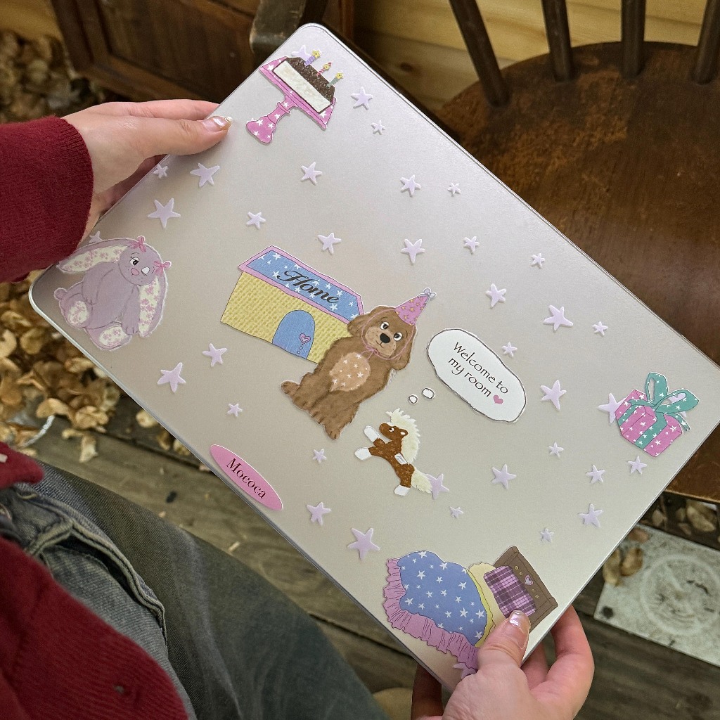 Shesell พร้อมส่ง✨เคส macbook(ผิวด้าน) บ้านน้องหมาน่ารัก M4 Air15 Air13/Pro13นิ้ว เคสสำหรับแมคบุ๊คใส