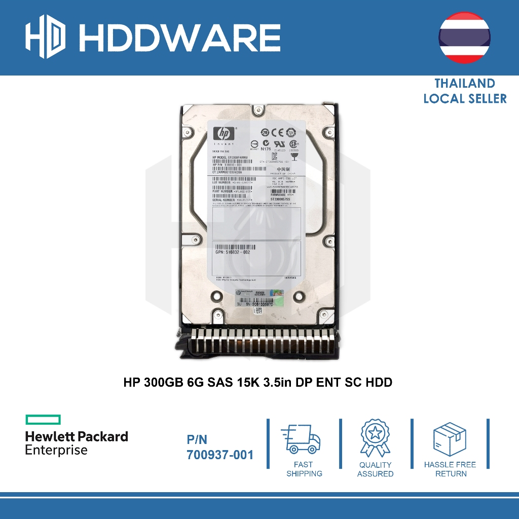 HP 300GB 6G SAS 15K 3.5in DP ENT SC HDD // 707568-B21 // 700937-001 // EF0300FARMU