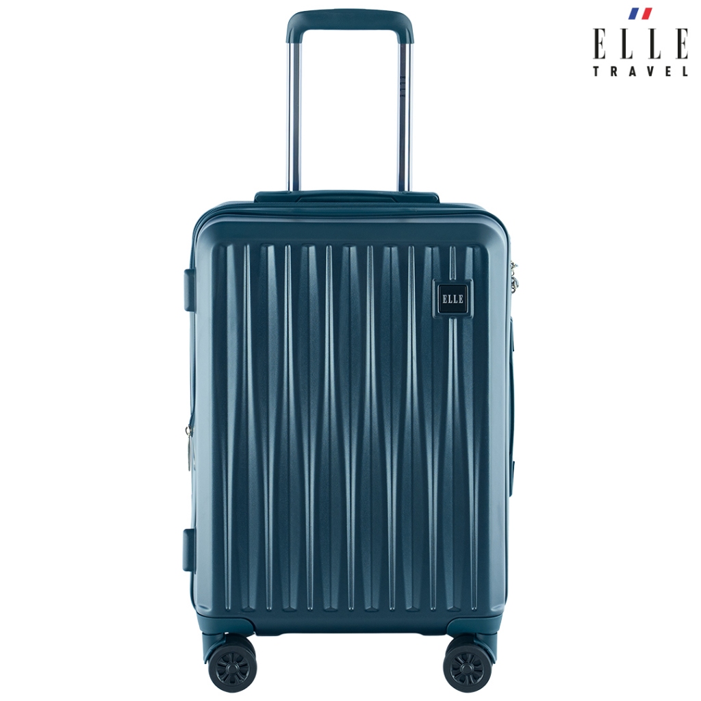 Elle Travel Lancelot collection. 20" Carry-on, Cabin Size ABS Luggage, Aluminum Trolley, 360 Spinner, Doube Coil Zippers