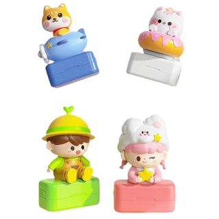 ตราประทับตุ๊กตา ตราประทับชื่อ ตราประทับเสื้อผ้า ลายการ์ตูนน่ารัก ตราประทับชื่อวัสดุที่ไวต่อแสง