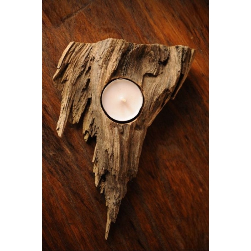 driftwood candle holders(ขนาด20-30cm.)