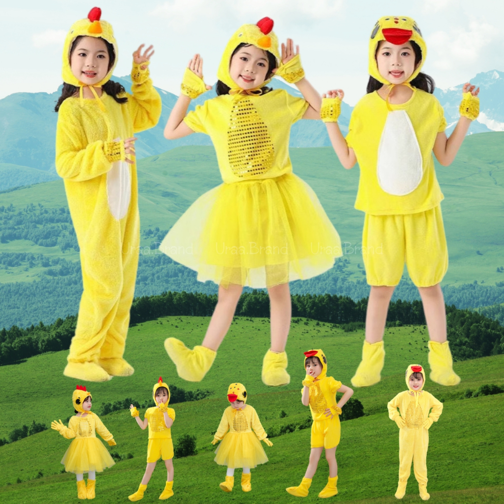 ชุดแฟนซีไก่ แฟนซีเด็กไก่  รุ่น ชุดได่เด็ก Hen and Chicken Kids Fancy กระโปรง กางเกง จั้๊มสูท
