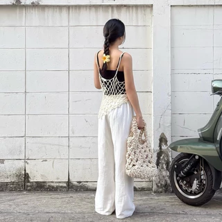 Linen pants (กางเกงขายาว+เข็มขัด) 299.- กางเกงมินิมอลมาพร้อมเข็มขัด ทางร้านใช้ผ้าฝ้ายผสมลินินผ้านุ่มอย่างดี