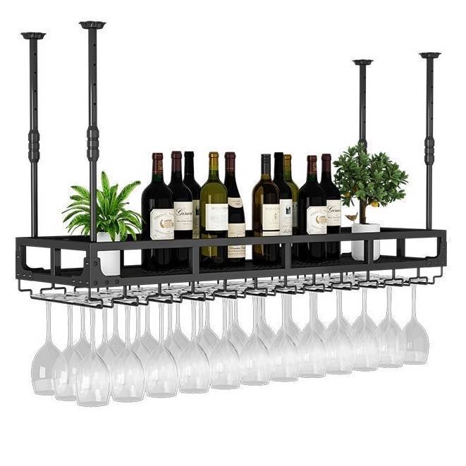 ชั้นวางไวน์บาร์แฮงเกอร์ wine glass rack ราวแขวนแก้วไวน์ติดเพดาน 18/24/30ใบ📢 มีพร้อมส่ง