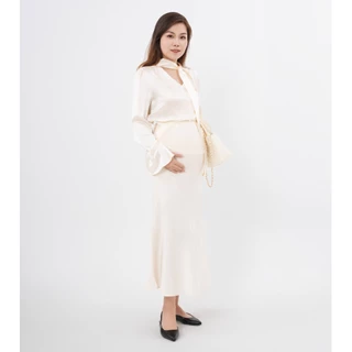 [ขายดี] MACHIKO | D11 กระโปรงคนท้อง ผ้าซาติน ใส่ออกงาน มีสายปรับขนาดเอว ใส่สบาย ใส่ได้ยันหลังคลอด