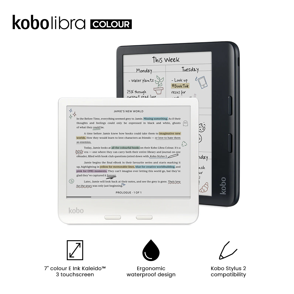 Kobo Libra Colour eReader 7" (พร้อม Kobo Stylus 2 White) เครื่องอ่านหนังสือ หน้าจอ 7 นิ้ว