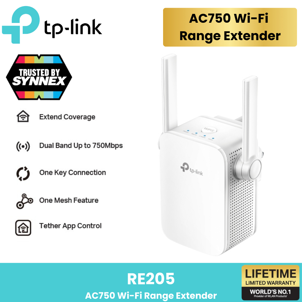TP-Link RE205 ⚡️ตัวขยายสัญญาณไวไฟ⚡️AC750 Repeater  WiFi (Wi-Fi Range Extender)