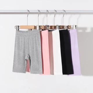 (พร้อมส่งในไทย)กางเกงเลกกิ้งเด็กผู้หญิง 4 ส่วน รุ่นเสริมเป้ากางเกง ใส่เป็นซับใน หรือเป็นกางเกงก็ได้ไซส์ 100-160