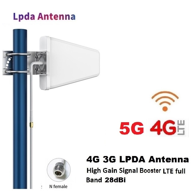5G 4G LPDA Antenna 28dBi Signal Booster Full band 690-3700MHz Cable 0.25M