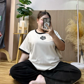 H35 ชุดเซทติดดอกโทนขาวดำ BIGSIZE Clothing Women