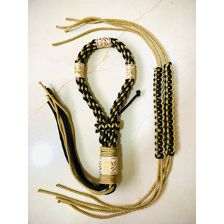 มงคลมวยไทยดำทองริบบิ้นขาวทอง