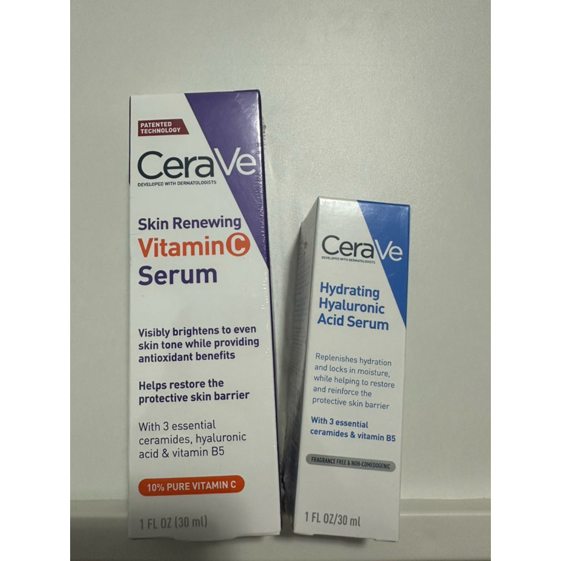 Cerave Skin Renewing VitaminC Serum/ Cerave Hydrating Hyaluronic Acid Serum