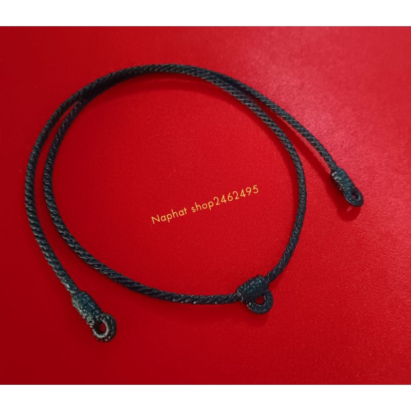 สร้อยคอเชือกเทียนเส้นเล็กพิเศษ(เส้นขนาด 3มิล) (เพิ่ม 1 ห่วงหลัง)ไว้สำหรับห้อยตะกรุด งานแฮนเมด ลายถักปราณีต