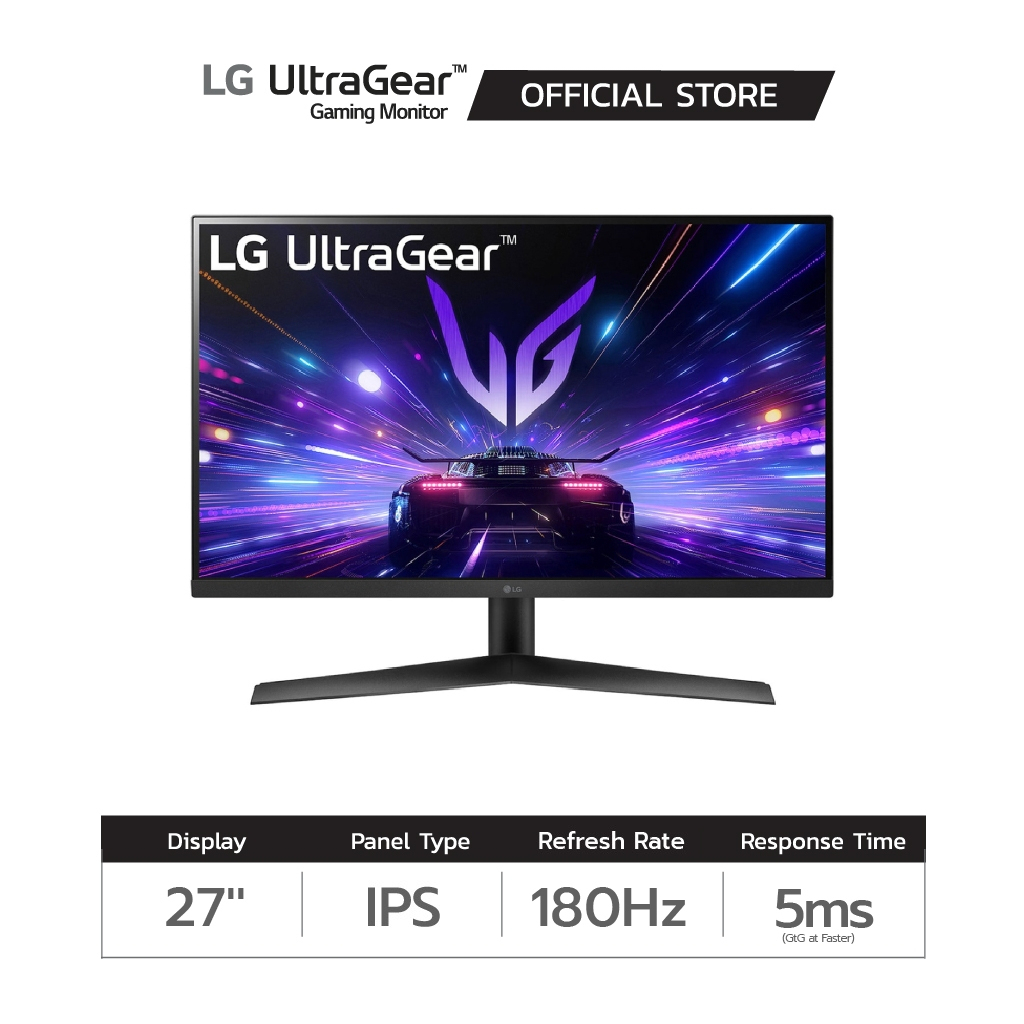 LG UltraGear Gaming Monitor 27GS60F-B | 27" | IPS | 5ms | 180Hz (จอคอมพิวเตอร์)