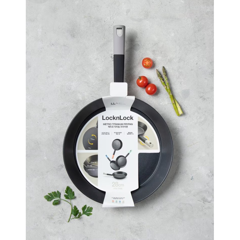 [พร้อมส่ง]🍳กระทะทอด LocknLock METRO TITANIUM FRYPAN 28 cm.