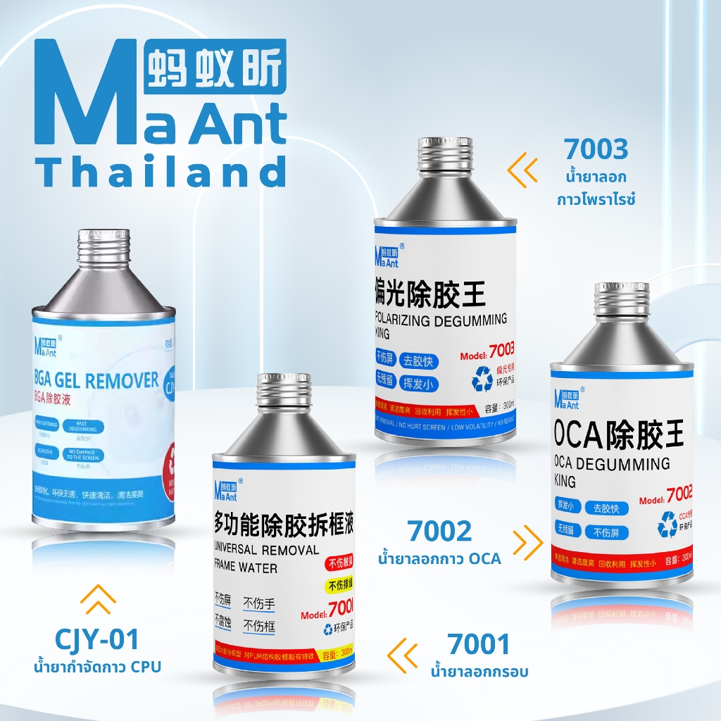 MaAnt น้ำยาลอกกาว น้ำยากำจัดกาว CPU น้ำยาละลายกาว น้ำยาล้างกาว งานซ่อมจอ