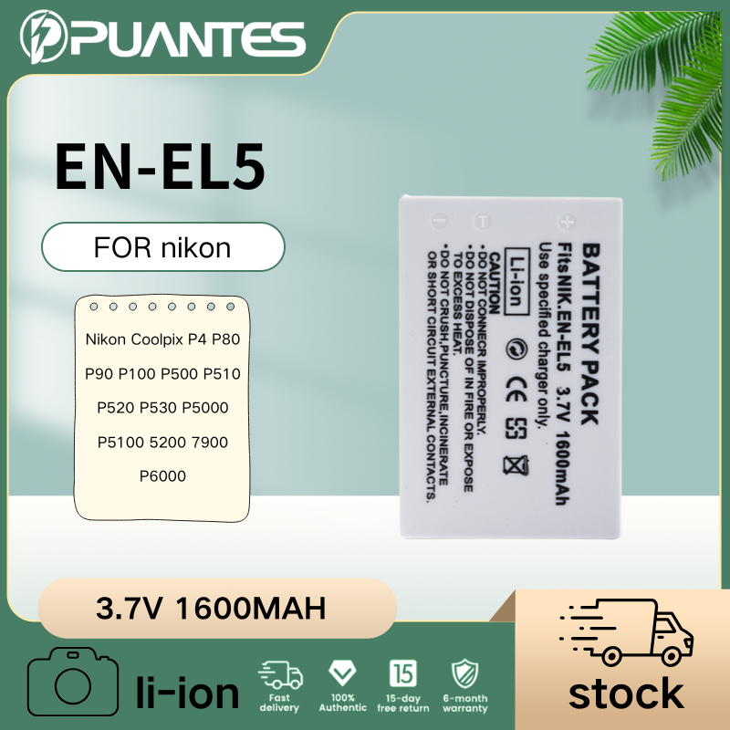 EN-EL5 แบตเตอรี่ P100 สำหรับ Nikon P90 P500 P510 P520 P5000 P5100 P6000 COOLPIX P80 P530 แบตเตอรี่กล้อง