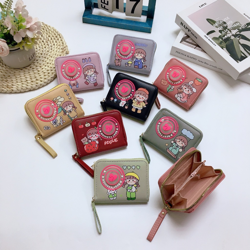 DN006#(แบบมีไฟกะพิบ)กระเป๋าสตางค์ใบสั้น 📌มีซิปใบสำหรับใส่เหรียญ 📌มีช่วงใส่บัตรงทั้งหมด4ช่อง 📌วัดสุด:หนังPU รุ่นใหม่！