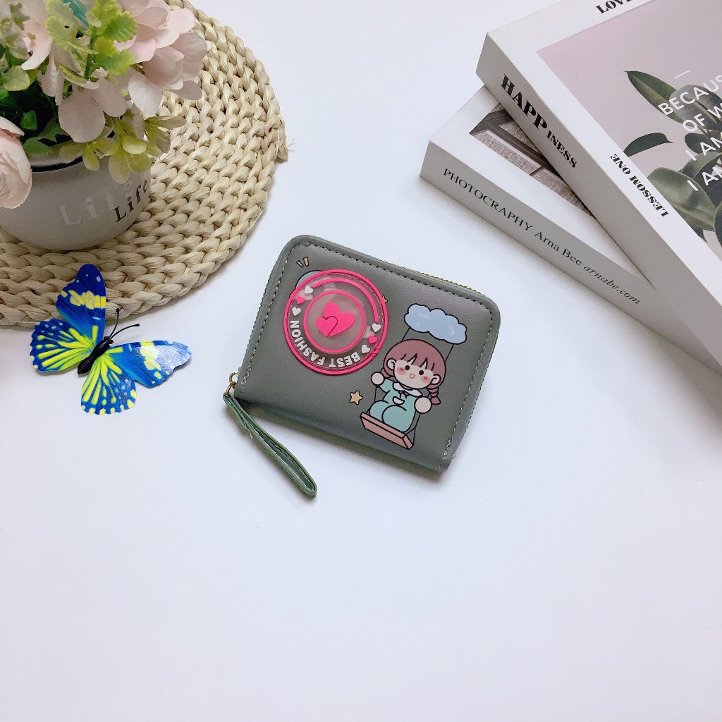 DN006#(แบบมีไฟกะพิบ)กระเป๋าสตางค์ใบสั้น 📌มีซิปใบสำหรับใส่เหรียญ 📌มีช่วงใส่บัตรงทั้งหมด4ช่อง 📌วัดสุด:หนังPU รุ่นใหม่！