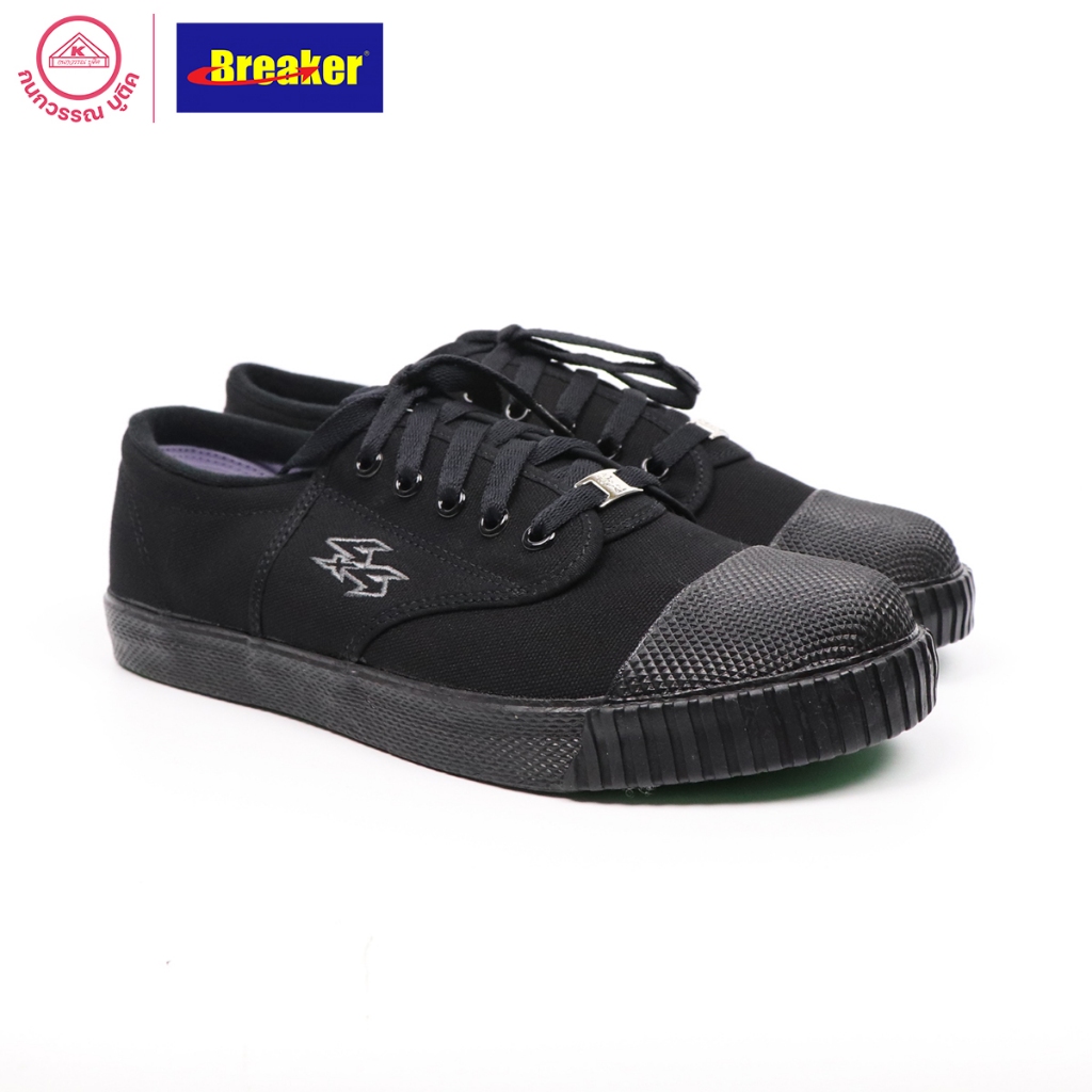 Breaker รองเท้าผ้าใบนักเรียนเบรกเกอร์ Breaker 4x4 สีดำ (Black)