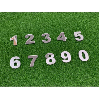 🆎 ตัวเลขอะคริลิค Mirror เลขที่บ้าน ป้ายอะคริลิค สีทองและสีเงิน สูง 4 ซม. 6 ซม. และ 9 ซม.