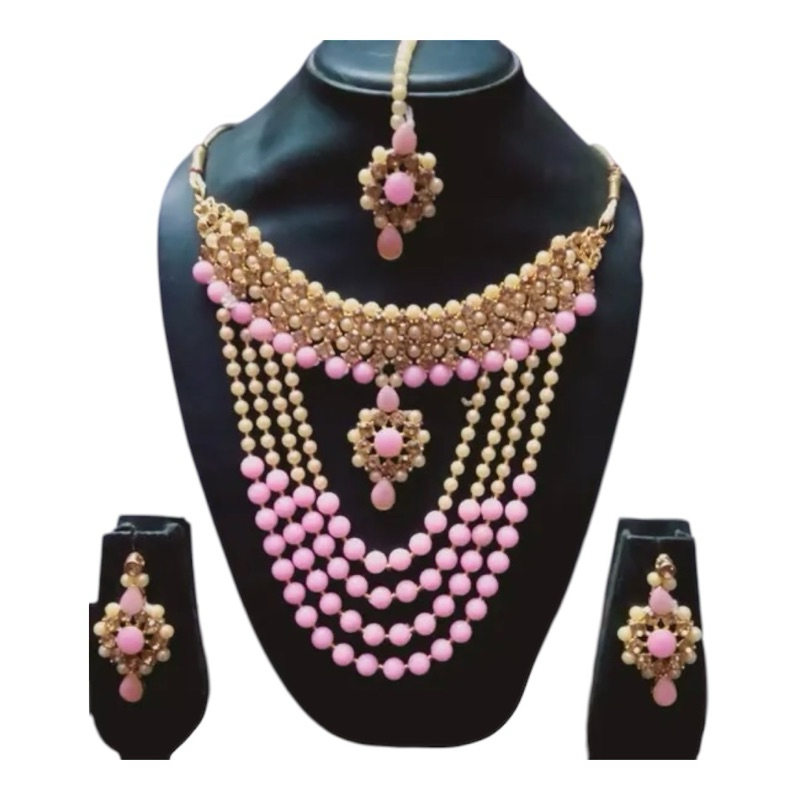 Neckace สร้อยคออินเดีย สวยงาม เหมาะสำหรับทั้งเด็กและผู้ใหญ่ พร้อมต่างหูและทิกก้า