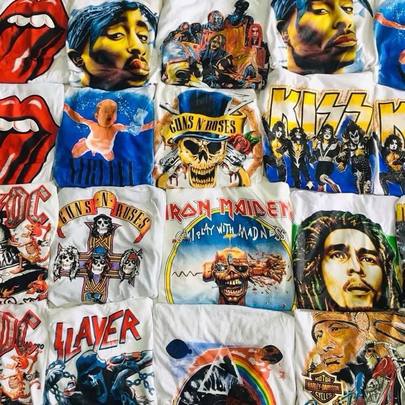 เสื้อขาว เกรดB-AAA วินเทจ วง 90 สไตล์ USA มือสอง เลือกไซร์ได้ เลือกเกรดได้