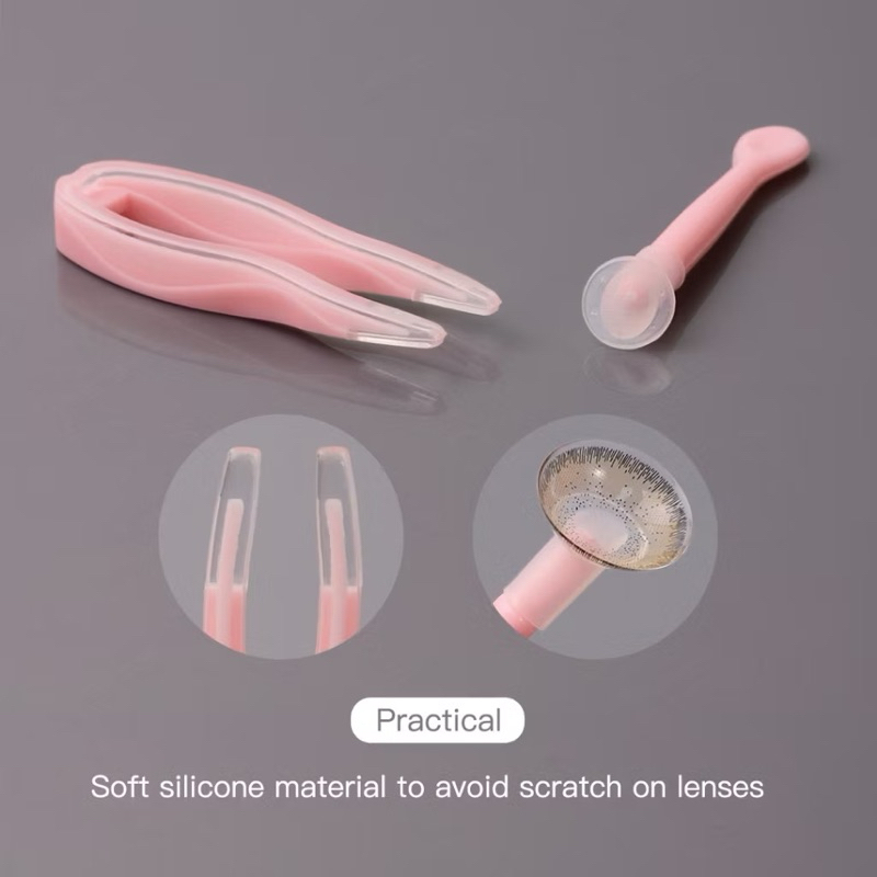 Minibox ชุดคีบคอนแทคเลนส์ พร้อมกล่อง เลือกสีได้ ContactLens double box พาสเทล ที่คีบคอนแทคเลนส์ ตัวจุ๊บเลนส์ อุปกรณ์ช่วย