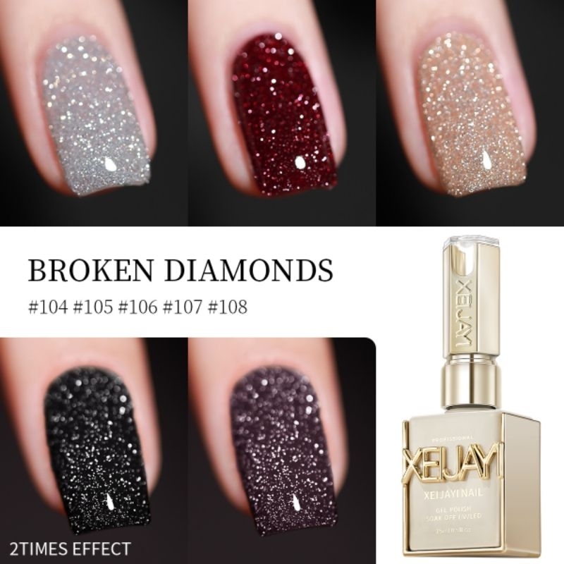 [XIEJAYI] Flash gel สีแฟรช Broken diamond (XF1-8)