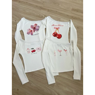 ใหม่เสื้อแขนยาวเปิดไหล่หนึ่งข้าง ♥️🌸